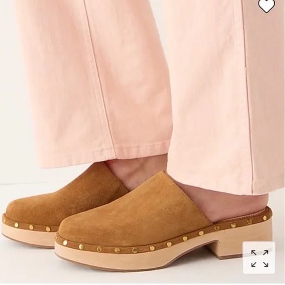 J Crew Dakota Suede Wood Clog (tarnished pecan color) - Picture 1 of 10